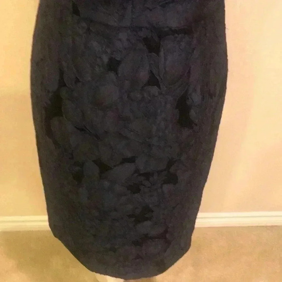 Maggy London Retro Styling Formal Midnight Blue Cold Shoulder Midi Dress- 8P - Picture 10 of 15